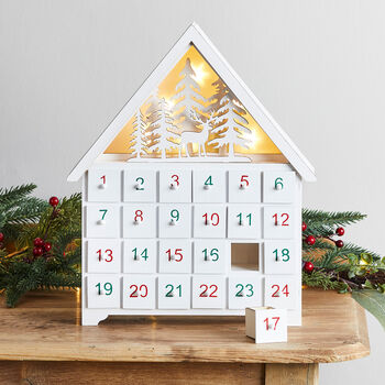 White Wooden Chalet Advent Calendar, 3 of 4