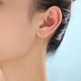 Aqua Green Opal Dot Threader Earrings, thumbnail 1 of 8