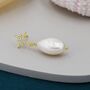 Sterling Silver Starburst Dangling Baroque Pearl Drop Earrings, thumbnail 6 of 12