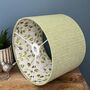 Floral Lined Lime Green Herringbone Tweed Lampshades, thumbnail 10 of 11