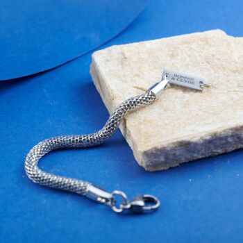 Foxtail Mens Bracelet Silver 5mm Personalised Gifts, 6 of 12