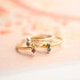 Personalised Simple Duo Birthstone Stacking Ring, thumbnail 1 of 9