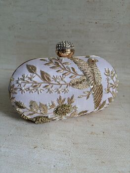 Pink Bird Oval Clutch Bag, 4 of 12