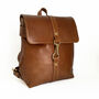 Caramel Tan Leather Backpack Medium, thumbnail 1 of 5