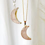 Gemstone Crescent Moon Gold Or Silver Plated Necklace, thumbnail 6 of 12