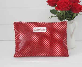 Personalised Oilcloth Wipe Clean Make Up Bag, 7 of 8
