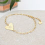 Personalised Silver Or Gold Plated Heart Link Bracelet, thumbnail 3 of 5