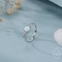 White Opal Olive Leaf Ring In Sterling Silver, thumbnail 1 of 12