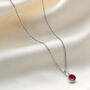 Ruby Birthstone 40th Wedding Anniversary Silver Necklace, thumbnail 4 of 6