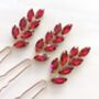 Vibrant Red Crystal Hair Pins, thumbnail 3 of 7