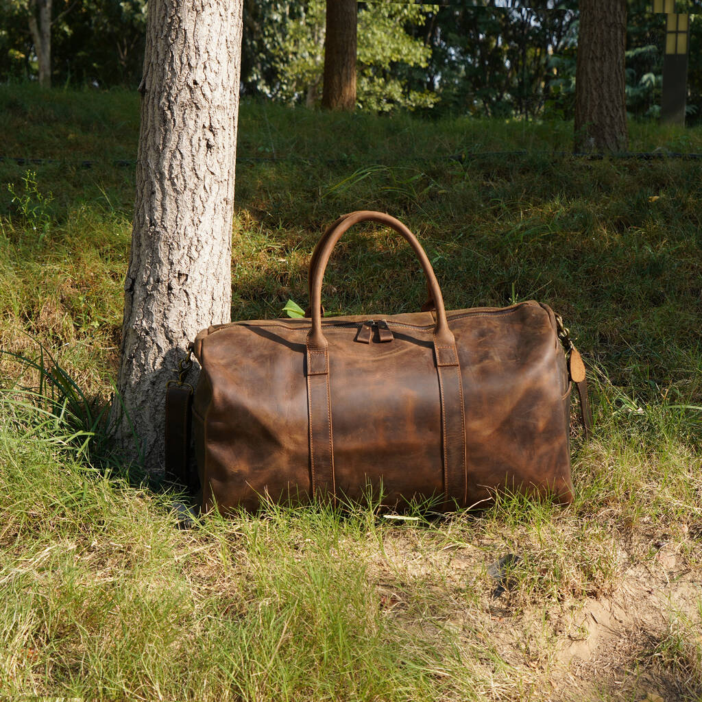 Genuine Leather Holdall, 1 of 12