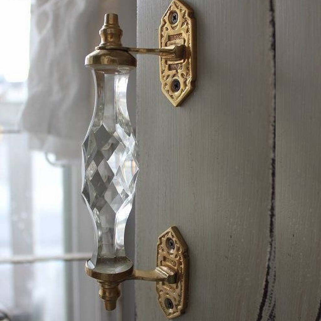 Glass Handle Transparent Big Chrome Finish Set Of Two By Trinca-Ferro