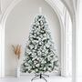 Snow Flocked Pine Christmas Tree, 6ft, Pre Lit LED Lights, 600 Tips, Free Storage Bag, thumbnail 1 of 4