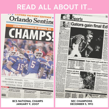 Florida Gators College Football Personalised Gift Newspaper History Book, 10 of 12