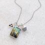 The Trio Labradorite Necklace, Silver, thumbnail 1 of 9