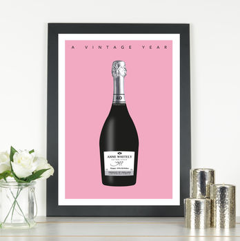Personalised 'A Vintage Year' Birthday Prosecco Print, 6 of 10