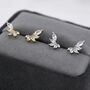 Cz Cluster Marquise Stud Earrings In Sterling Silver, thumbnail 1 of 12