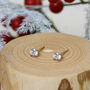 Handmade Solitaire Diamond Or Moissanite Earrings, thumbnail 2 of 5