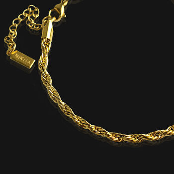 Twist Rope Chain Adjustable Bracelet, Silver, 3 of 4