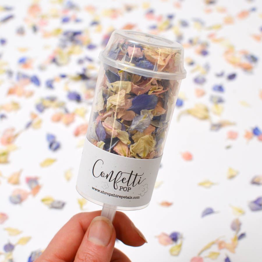 10 Biodegradable Petal Confetti Pops By Shropshire Petals