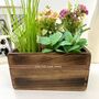 Personalised Wooden Pot Planter With Copper Message, thumbnail 2 of 9