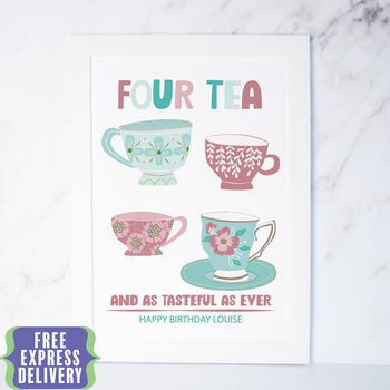 Personalised Tea Print 40th Birthday Present, 2 of 4