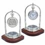 Personalised Chrome 25th Anniversary Desk Clock With Compass, thumbnail 1 of 9