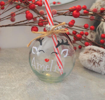 Personalised Bauble Theme Drinking Glass, 5 of 11