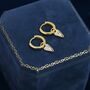 Sterling Silver Dangling Long Heart Hoop Earrings, thumbnail 6 of 12