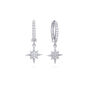 Cosima Crystal Silver Star Huggie Earrings, thumbnail 1 of 2