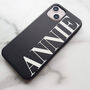 Black Leather Personalised iPhone Case, thumbnail 3 of 6