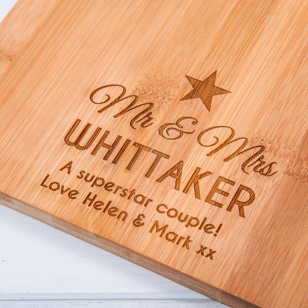Personalised Star Paddle Chopping Board Or Cheese Board By British and