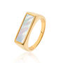 18ct Gold Plated Signet Ring With Mother Of Pearl, thumbnail 1 of 3