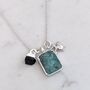 The Trio' Emerald Sterling Silver Necklace, thumbnail 4 of 8