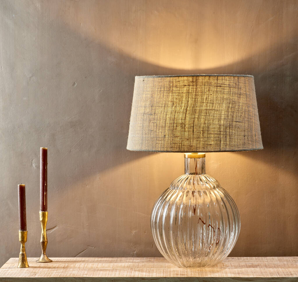 Curved Glass Natural Lamp Base By The Forest & Co