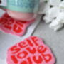 'Self Love Club' Hand Tufted Coaster, thumbnail 2 of 5