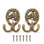 Vintage Brass Horse Wall Hooks Set Of Two, thumbnail 1 of 7