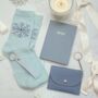 Christmas Gift For Her – Luxury Blue Set With Notebook, Purse, Keyring And Festive Socks, thumbnail 6 of 10