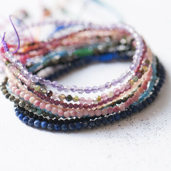 Dainty Gemstone Silk Thread Adjustable Bracelets, 6 of 12