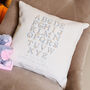 Personalised Bunny Alphabet Learning Cushion, thumbnail 1 of 4