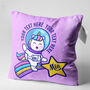 Personalised Pink Unicorn Name Cushion, Gift For Little Girls, thumbnail 2 of 6