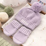 First Birthday Personalised Bobble Hat And Mittens Set, thumbnail 6 of 12