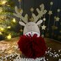 Wooden Reindeer Decoration With Red Woolly Scarf, thumbnail 1 of 3