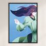 Woman In Olive Illustrated Art Print, thumbnail 4 of 6