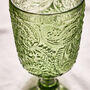 Set Of Four Green Paisley Wine Goblets, thumbnail 3 of 6
