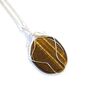 Tigers Eye Silver Wrapped Gemstone Necklace, thumbnail 2 of 7