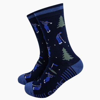 Golf Bamboo Socks Men's Christmas Cracker Hanging Tree Decoration, 4 of 5