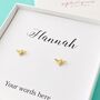 Personalised Little Gold Plated Bee Earrings, thumbnail 1 of 2