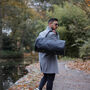 Personalised Leather Classic Duffle In Navy, thumbnail 1 of 10
