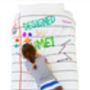 Doodle Duvet Cover Single, To Personalise + 10 Pens, thumbnail 2 of 6